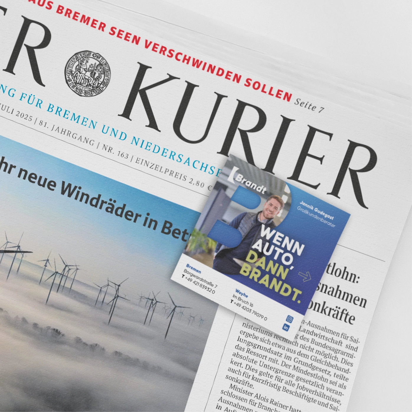 Flyerkampagne von attentus Werbeagentur Bremen